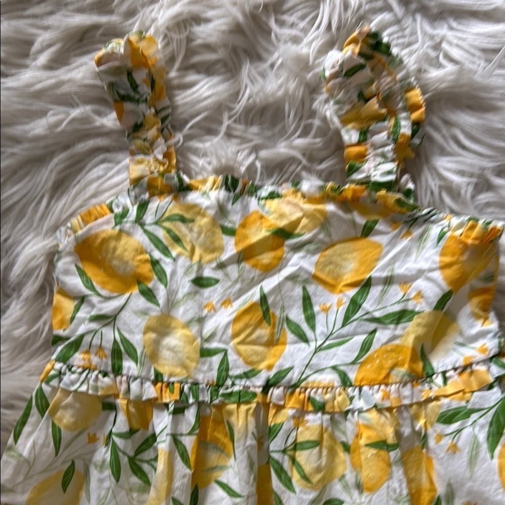 Lemon Print Kids Dress - Picture 2 of 6